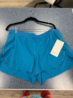 lululemon athletica Women’s Turquoise Ruffle Overlay Athletic Shorts